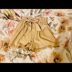 H&M Faux Suede Paperbag Shorts